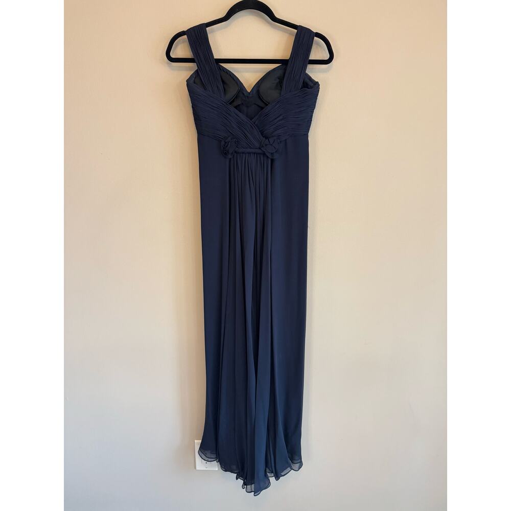 OSCAR DE LA RENTA Designer Midnight Blue Formal Gown & Shawl Set - Size 4 - Picture 8 of 15